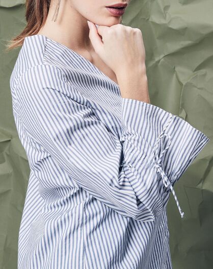 Chemise Natasha à rayures bleu/blanc